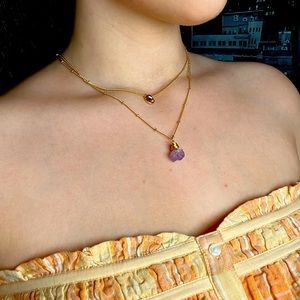 boho two-layer crystal necklace